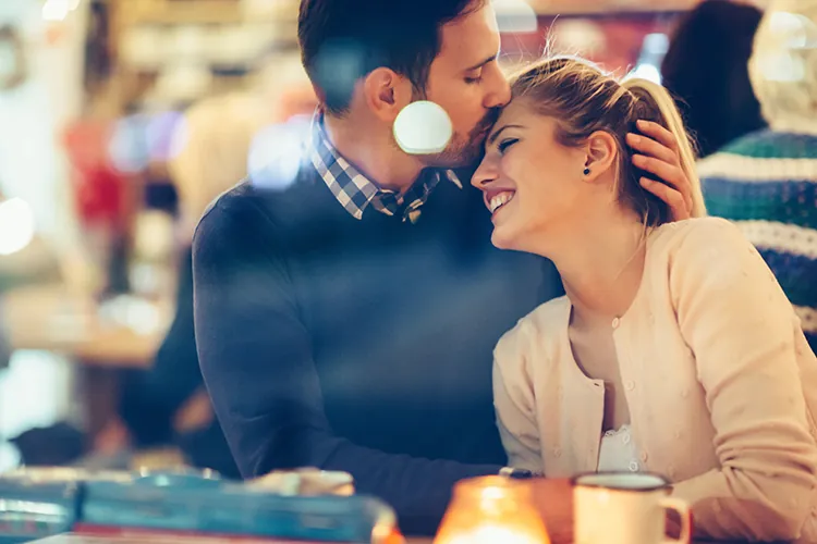 Romantic couple in pub
