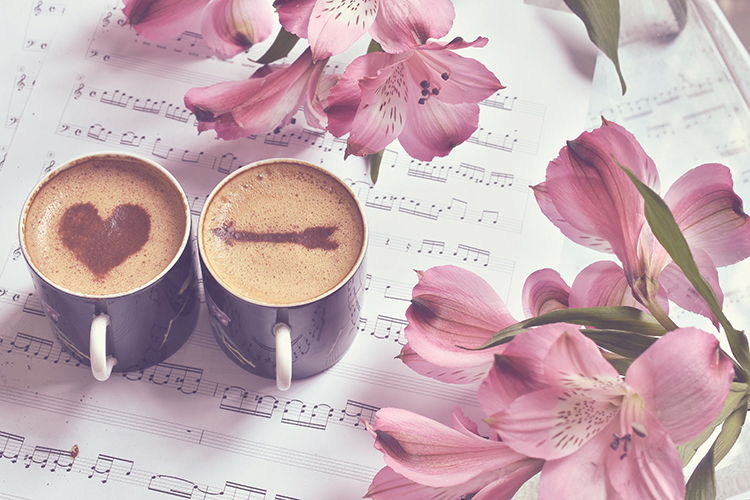 Coffee and flowers