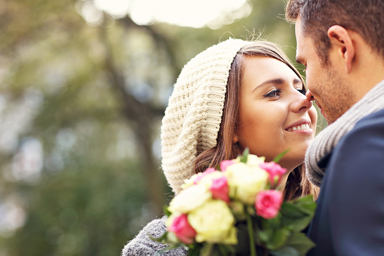 Couple with flowers